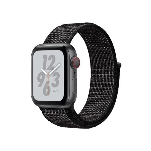 Apple Watch Nike+ Series 4 GPS Cellular 40mm OLED Gris Spatial Boucle Nike Noir Taille Unique Pulsomètre Étanche 50m