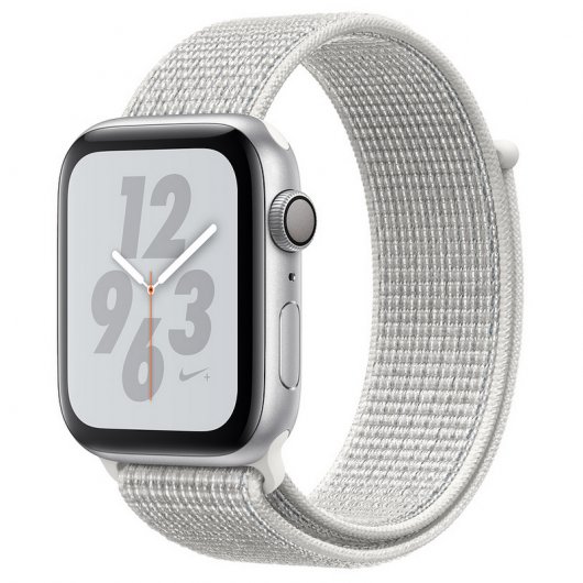 Apple Watch Nike+ Series 4 GPS 44mm Aluminio Plata con Correa Loop Nike Blanco Polar