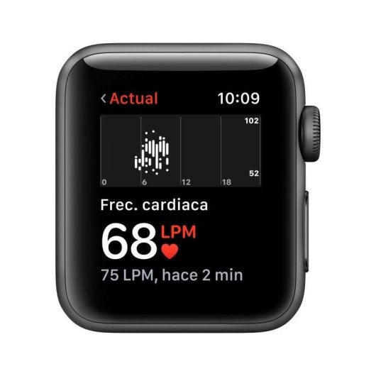 Apple Watch Series 3 GPS Cellular 38mm OLED Aluminium Gris Sidéral Bracelet Sport Noir M Étanche 50 m Cardiofréquencemètre