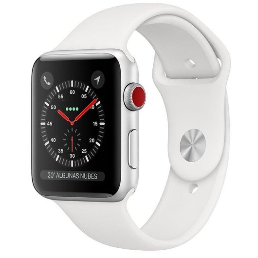 Apple Watch Series 3 GPS + Cellular 42mm Aluminio Plata Con Correa Deportiva Blanca