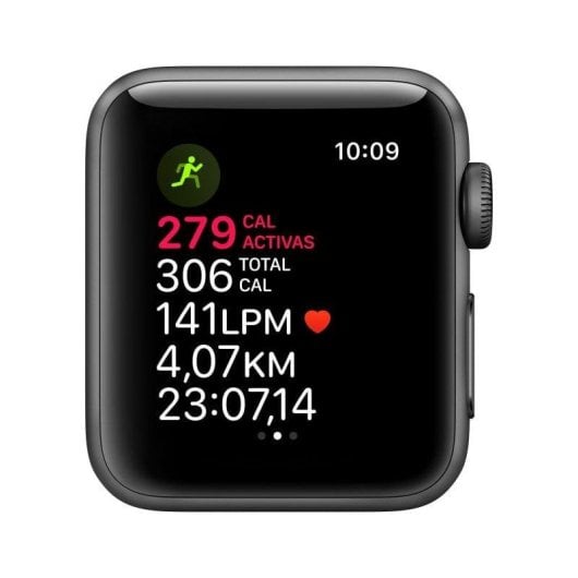 Apple Watch Series 3 GPS Bluetooth 38mm OLED Aluminium Gris Sidéral Noir S/M Étanche Pulsomètre