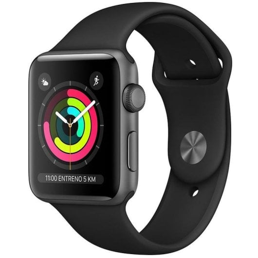 Apple Watch Series 3 GPS 42mm Retina OLED Alluminio Grigio Spaziale Cinturino Nero Resistente all’acqua 50m