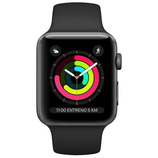 Apple Watch Series 3 GPS 42mm Retina OLED Alluminio Grigio Spaziale Cinturino Nero Resistente all’acqua 50m