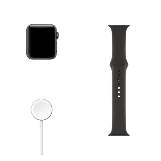 Apple Watch Series 3 GPS 42mm Retina OLED Alluminio Grigio Spaziale Cinturino Nero Resistente all’acqua 50m