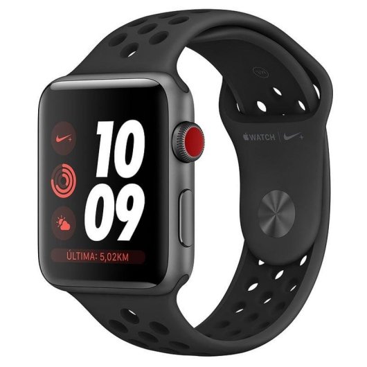Apple Watch Nike+ Series 3 GPS Cellular 42mm Retina OLED Aluminium Gris Anthracite Étanche Pulsomètre