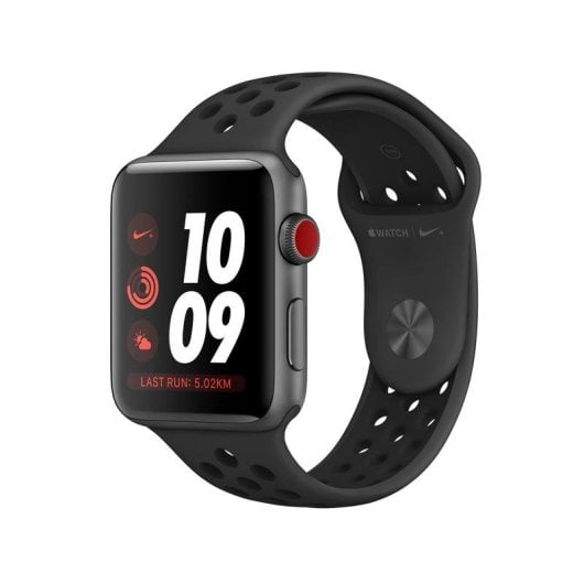 Apple Watch Nike+ Series 3 GPS Cellular 42mm Retina OLED Aluminium Gris Anthracite Étanche Pulsomètre
