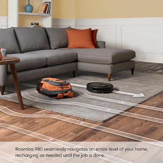 Aspirateurs Robots iRobot Roomba 980 Navigation Camera Suction Puissante Spots Poils Animaux 2h d’autonomie