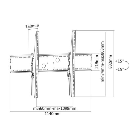 Equip Soporte de Pared para Pantalla de Pared 60"-100" Inclinable VESA 1000x800 Max 100Kg