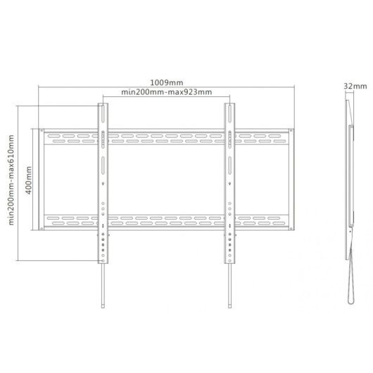 Equip Soporte de Pared para Pantalla 60"-100" Inclinable VESA 900x600 Max 100Kg