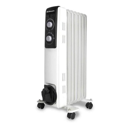 Radiateur à Huile Orbegozo RF 1500 1500W 7 Éléments Blanc Transport Facile