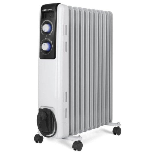 Radiateur à Huile Orbegozo RF 2500 2500W 11 Éléments Roulettes Poignée Sécurité