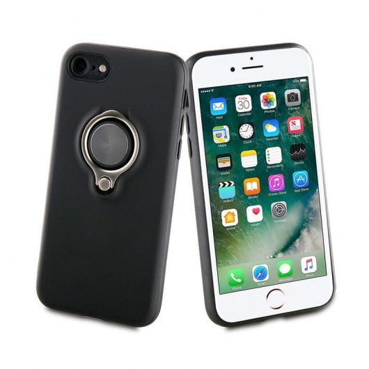 Muvit Ring Magnética Funda Negra para Apple iPhone 8/7