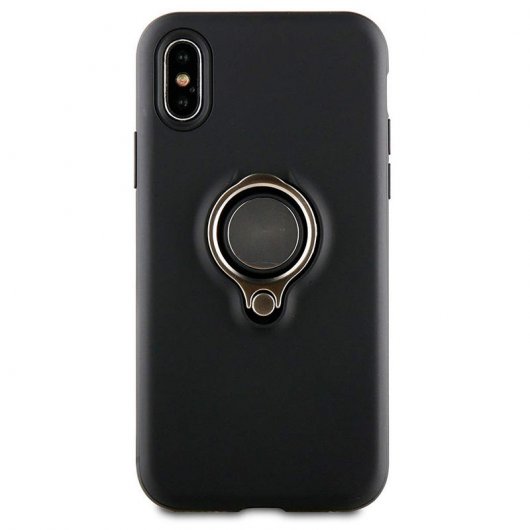Muvit Ring Magnética Funda Negra para Apple iPhone X