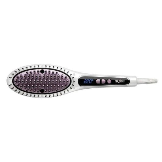Keramik-Glätteisen Solac MD7401 Expert Ionic Brush 220ºC LCD Ionen Schwarz Lila Weiß