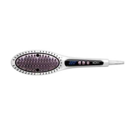 Keramik-Glätteisen Solac MD7401 Expert Ionic Brush 220ºC LCD Ionen Schwarz Lila Weiß