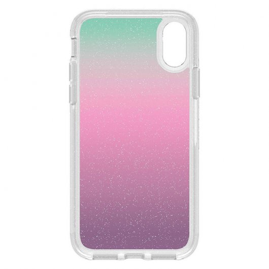 Capa OtterBox Symmetry Clear Purpurina Arco-íris para iPhone X/XS
