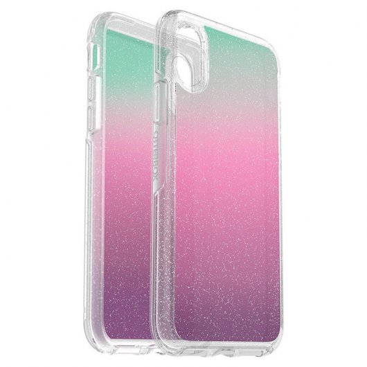 Capa OtterBox Symmetry Clear Purpurina Arco-íris para iPhone X/XS