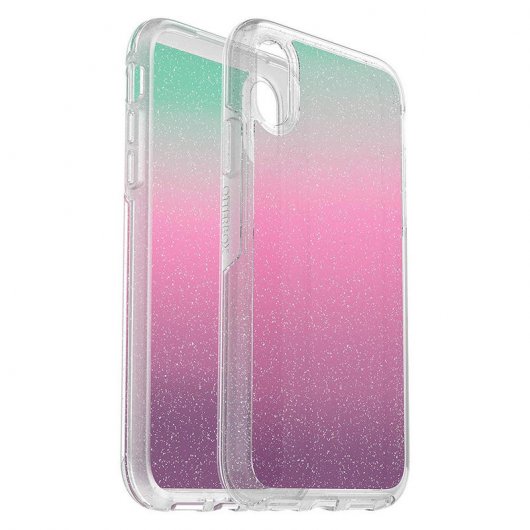 OtterBox Symmetry Clear Funda Purpurina Arcoiris para iPhone XR
