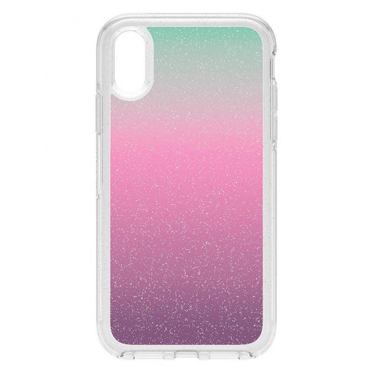 OtterBox Symmetry Clear Funda Purpurina Arcoiris para iPhone XR