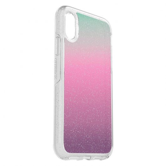 OtterBox Symmetry Clear Funda Purpurina Arcoiris para iPhone XR