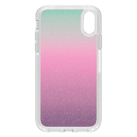 OtterBox Symmetry Clear Funda Purpurina Arcoiris para iPhone XR