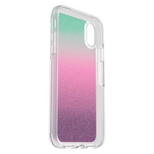 OtterBox Symmetry Clear Funda Purpurina Arcoiris para iPhone XR