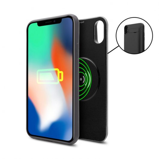 Capa Unotec com Bateria com Indução Negra para iPhone X/XS