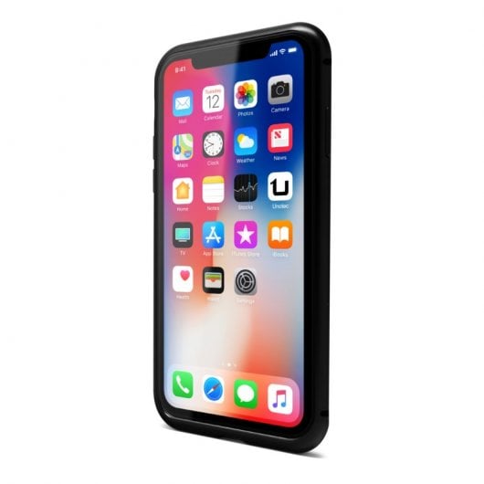 Capa Unotec Magnética com Vidro Temperado Preto para Iphone X/XS