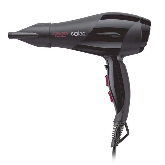 Sèche-cheveux Ionique Professionnel Solac Expert 2600 Tourmaline 2600W 2 Températures 3 Vitesses avec Accessoires Noir Violet