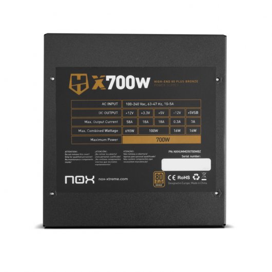 Fonte NOX HUMMER X700W Semimodular Bronze