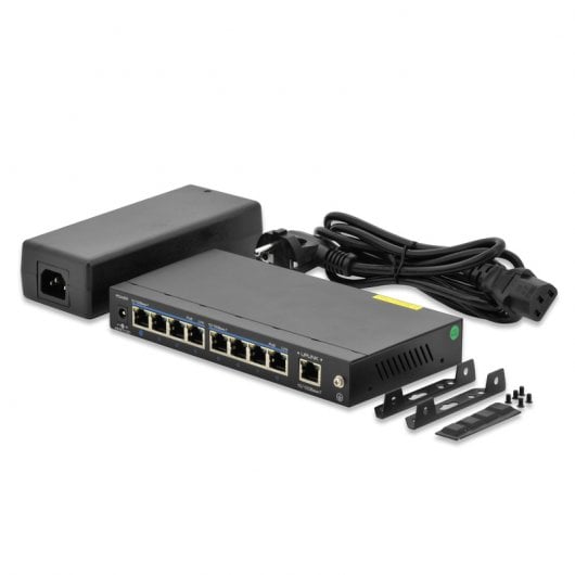Digitus DN-95323 Switch 8 Portas 10/100 PoE VLAN + 1x UpLink