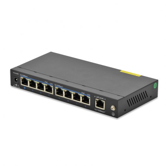 Digitus DN-95323 Switch 8 Portas 10/100 PoE VLAN + 1x UpLink