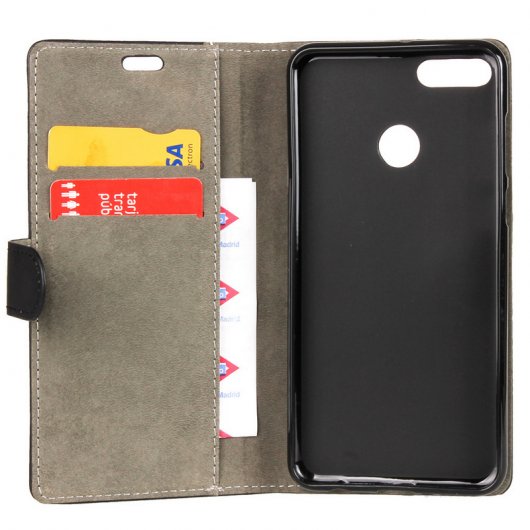 German Tech Funda libro Negra para Huawei Y9 2018