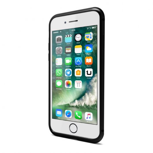Coque Magnétique Unotec Avec Verre Trempé Noir Pour iPhone 6/6s