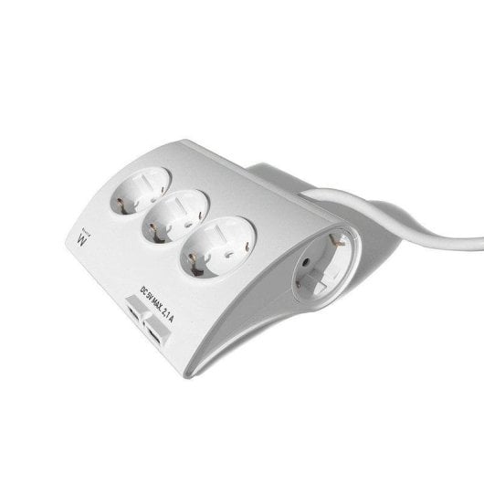 Steckdosenleiste Ewent EW3935 5 Steckplätze 2 USB-A Schalter Kinderschutz weiß