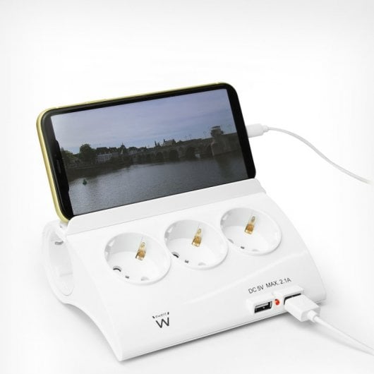 Ewent Regleta 3x Schuko 2xUSB Blanca