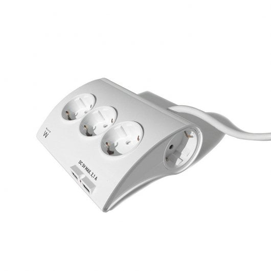 Ewent Regleta 3x Schuko 2xUSB Blanca