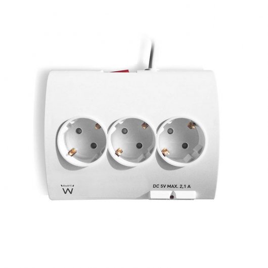 Ewent Regleta 3x Schuko 2xUSB Blanca