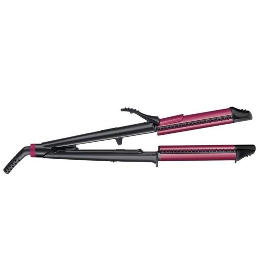 Lockenstab mit Klemme Rowenta Multistyler Fashion Stylist 3-in-1 Keramik 35mm 170-200°C 2 Stufen Ionen-Technologie Schwarz/Rosa