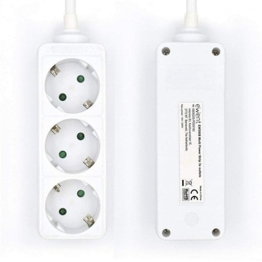Multiprise Ewent EW3958 3 Prises Type F câble 1,5 m Blanche
