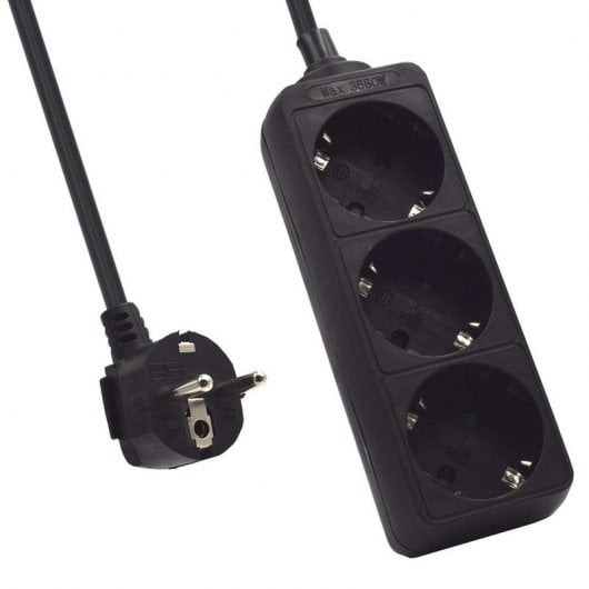 Ewent Regleta 3xSchuko Negra