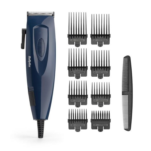 Tondeuse Professionnelle BaByliss E695E avec Cordon 8 Longueurs 8 Sabots Lame 45mm