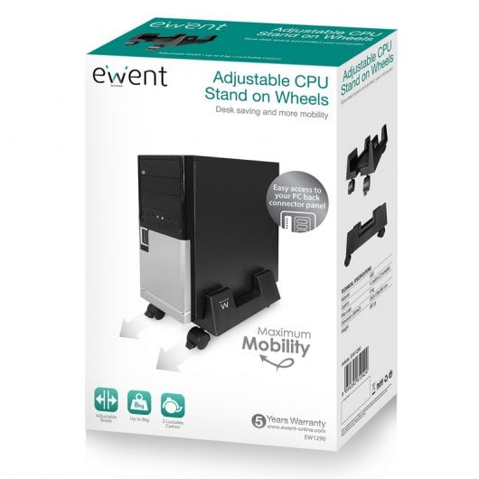 Ewent EW1290 PC-Halterung Cart CPU-Halterung Schwarz