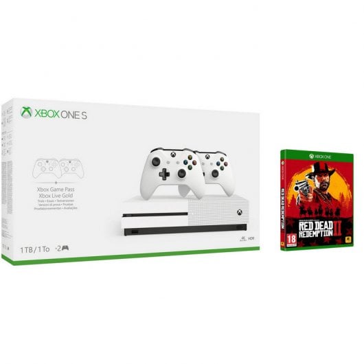 Microsoft Xbox One Consola S 1TB + 2 Mando Wireless + Red Dead Redemption 2