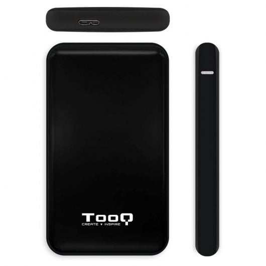 Tooq TQE-2528B, schwarzes USB 3.1 externes Gehäuse für 2,5-Zoll-SATAIII-Festplatte
