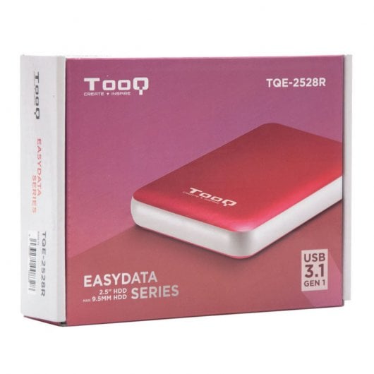 Tooq TQE-2528R Caixa Externa USB 3.1 para Disco Rígido 2.5" SATAIII Vermelha