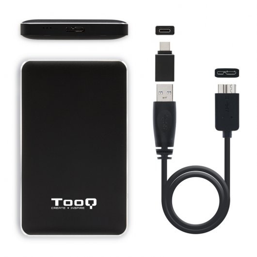 Tooq Caja Externa USB 3.1 Negra para Disco Duro 2.5" SATAIII con UASP