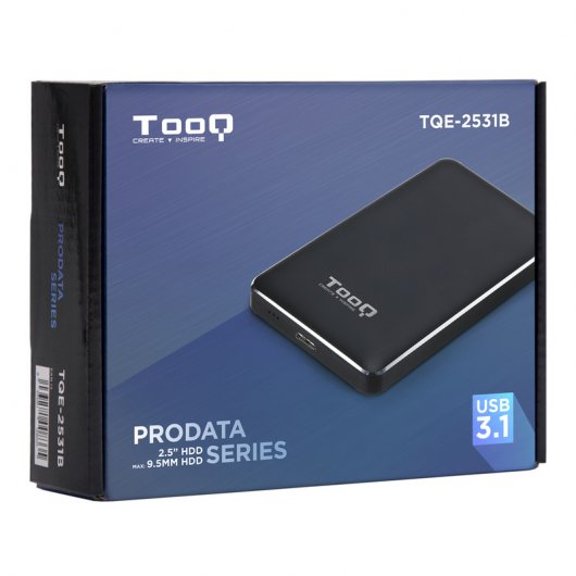 Tooq Caja Externa USB 3.1 Negra para Disco Duro 2.5" SATAIII con UASP