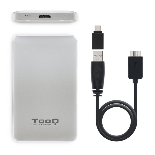 Tooq TQE-2531S Caixa Externa USB 3.1 para Disco Rígido 2.5" SATAIII com UASP Prateada