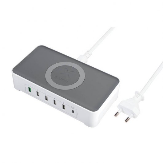 Xtorm Vigor Pro Hub 6 Puertos USB/USB Tipo-C/Quick Charge 3.0 +  Carga Inalámbrica